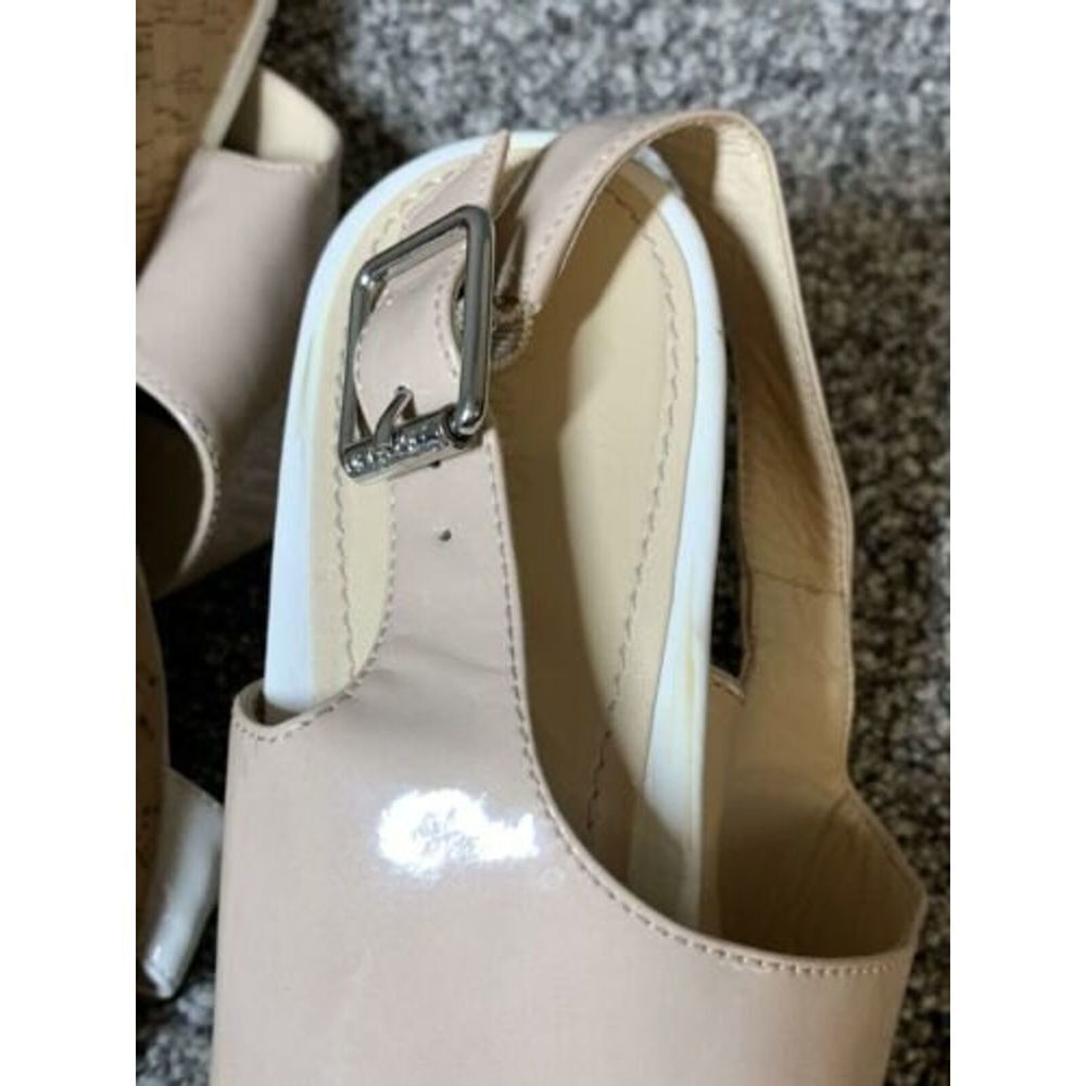 Calvin Klein Lorianne Women's White/ Beige Patent Wedge Sandals, Size:11 M - Picture 8 of 10